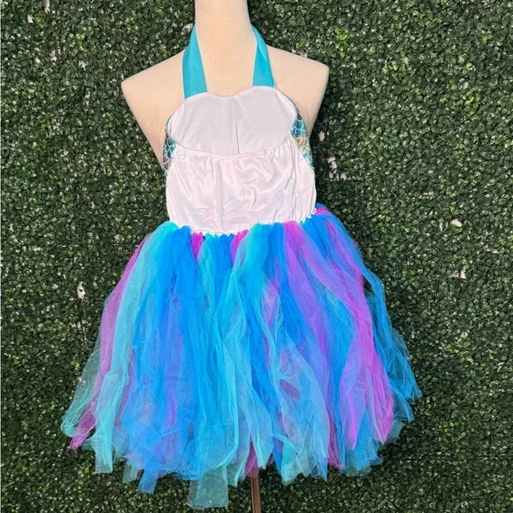 The Little Mermaid Costume Dress & Tiara Kids Size 7-8 NWOT Princess Outfit - Picture 4 of 11